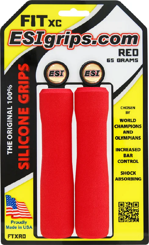 bicycle stunt handlebar-ESI FIT XC Grips - Red