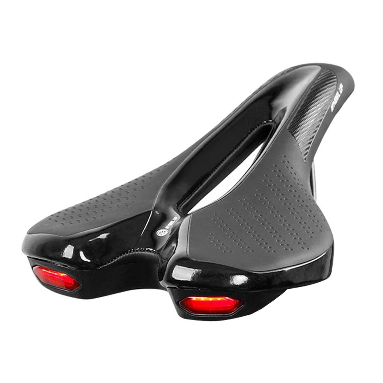 bicycle handlebar resilience-Bike Saddle Bicycle Soft Saddle with USB Charging Warning Taillight Breathable Seat Cushion for Mountain Bike Road Bike