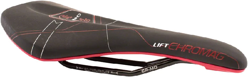 bicycle sidewall signal-Chromag Lift Saddle Synth Top CrMo Rails - Black/Red