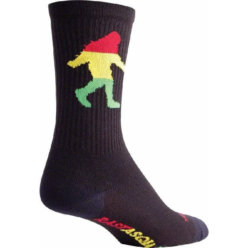 bicycle stem toughness-Crew Rasta Squatch Cycling Socks - 6 inch