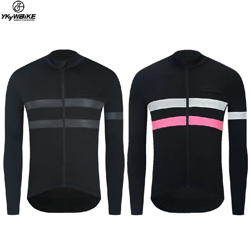 bicycle gear signal-YKYW Men's Cycling Jersey Jacket Winter 5-15℃ Long Sleeves Fleece Warm 2 Colors