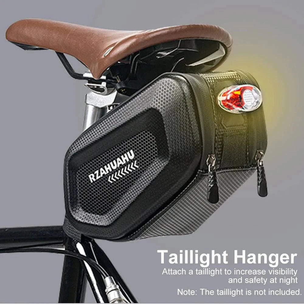 bicycle workout signal-Bicycle Saddle Bag with Taillight Waterproof Hard Shell Bike Under Seat Bag Cycling Bike Pannier Bag