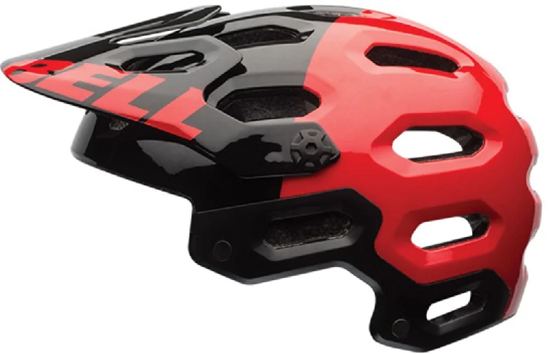 bicycle navigation signal-Bell Super 2 MTB Helmet - Red-Black Aggression