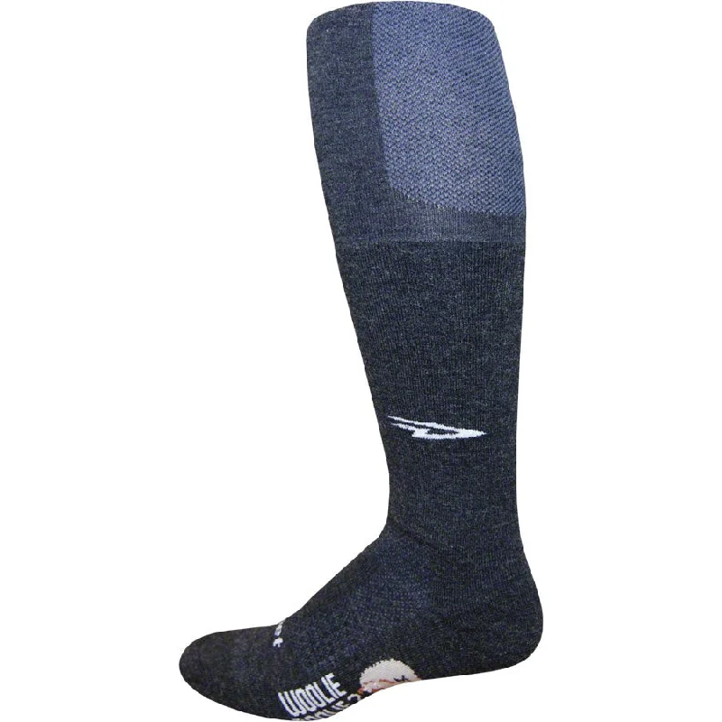 bicycle workshop signal-Woolie Boolie Knee Hi Bike Socks - Black