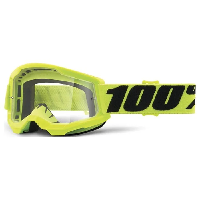 bicycle handlebar resistance-100% YOUTH  STRATA2  YELLOW GOGGLE - CLEAR LENS