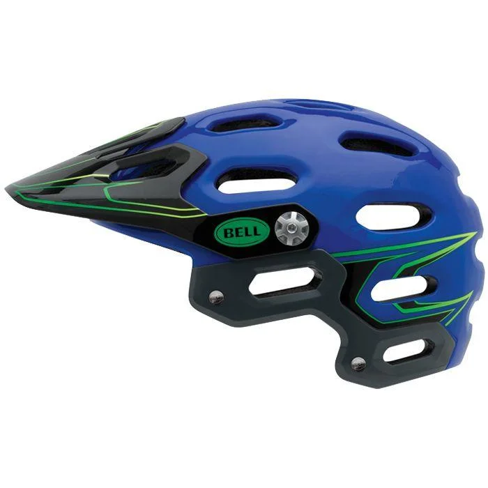 bicycle stand signal-Bell Super MTB Helmet - Blue-Green Moto