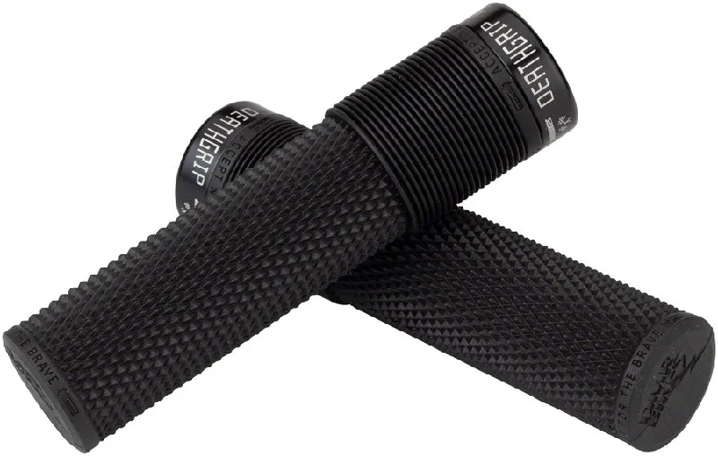 bicycle chain strength-DMR DeathGrip Flangeless Grips - Thick Lock-On Black